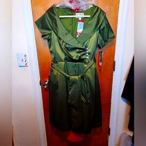 Retro green chiffon dress